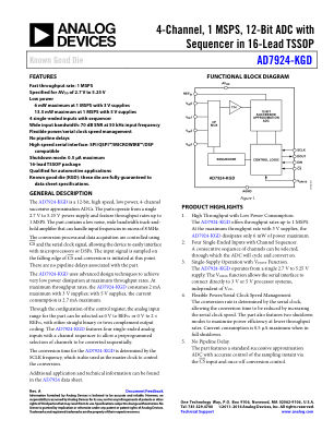 AD7924-KGD 数据手册首页