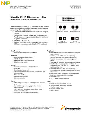 KL13P80M48SF3 数据手册首页