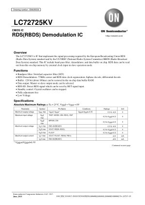 LC72725KM datasheet cover page