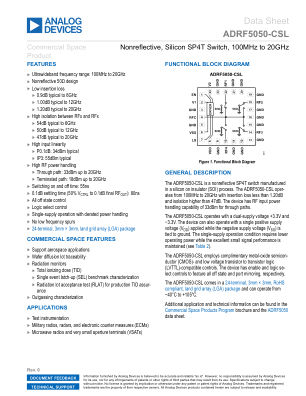 ADRF5050-CSL datasheet cover page