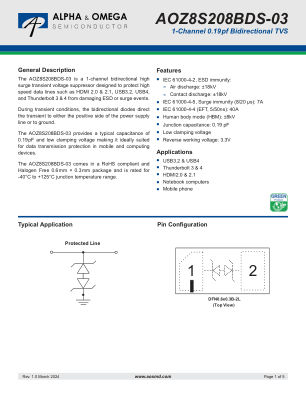 AOZ8S208BDS-03 datasheet cover page