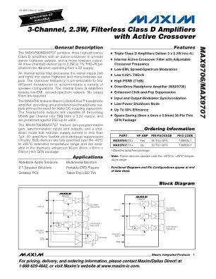 MAX9706-MAX9707 datasheet cover page