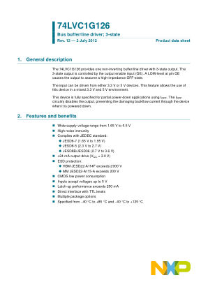 74LVC1G126GM datasheet cover page