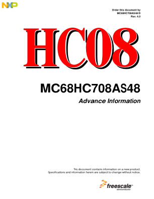MC68HC708AS48 datasheet cover page