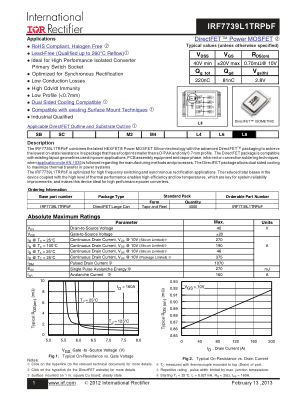 IRF7739L1 datasheet cover page