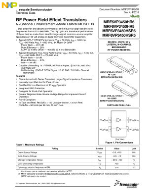 MRF6VP3450H datasheet cover page