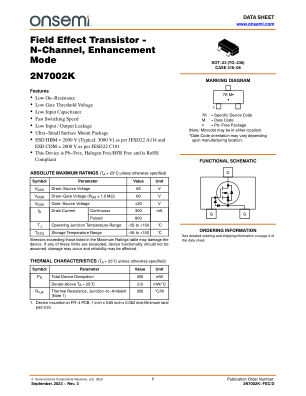 2N7002K-FSC datasheet cover page