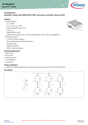 FS75R12W2T7 datasheet cover page