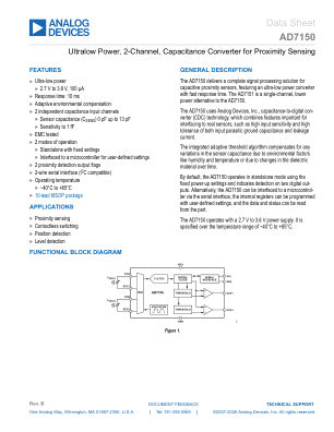 AD7150 datasheet cover page