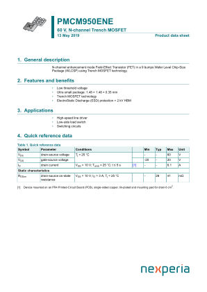 PMCM950ENEZ datasheet cover page