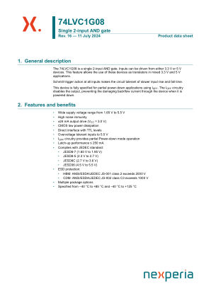 74LVC1G08GW datasheet cover page