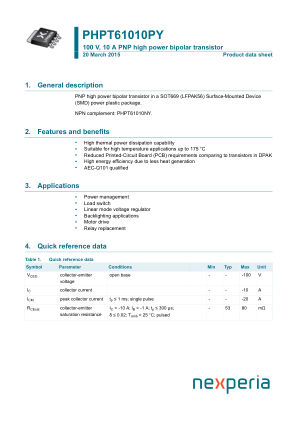PHPT61010PYX datasheet cover page