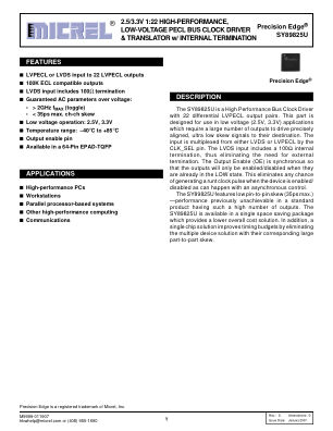 SY89825UHY datasheet cover page