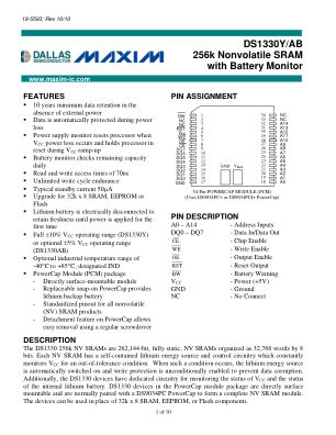 DS1330AB-DS1330Y datasheet cover page