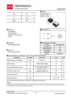 RBR40NS40A datasheet cover page