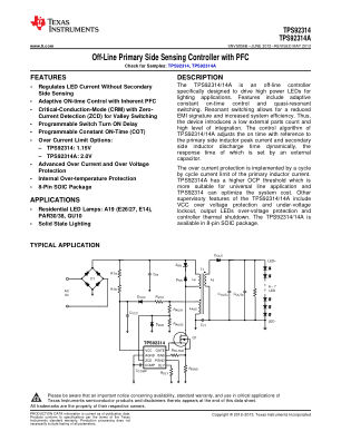 TPS92314A datasheet cover page