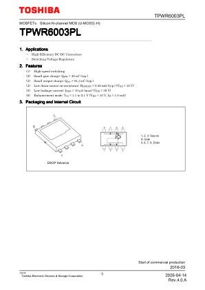 TPWR6003PL datasheet cover page