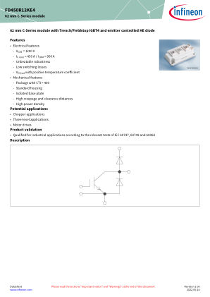 FD450R12KE4 datasheet cover page