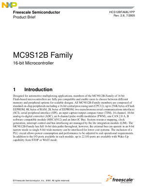 HCS12BFAMILYPP 数据手册首页