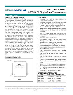 DS21354-DS21554 datasheet cover page