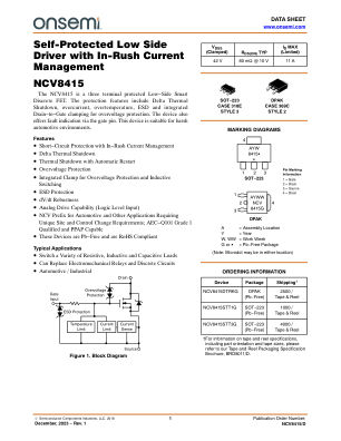 NCV8415 datasheet cover page