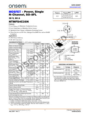 NTMFS4C35N 数据手册首页