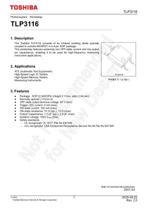 TLP3116 datasheet cover page