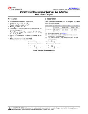 SN74LVC126A-Q1 datasheet cover page