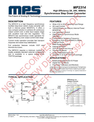 MP2314 datasheet cover page
