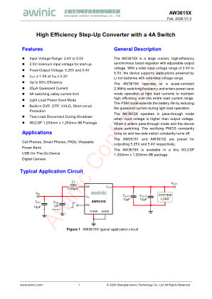 AW3615X datasheet cover page
