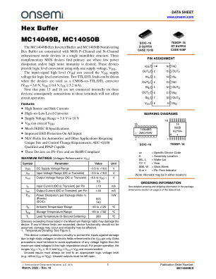 MC14049B 数据手册首页