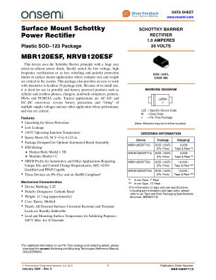MBR120ESFT1 datasheet cover page