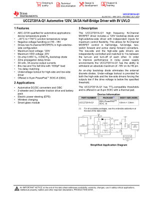UCC27201A-Q1 datasheet cover page