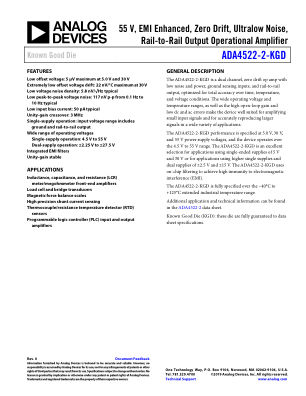 ADA4522-2-KGD datasheet cover page