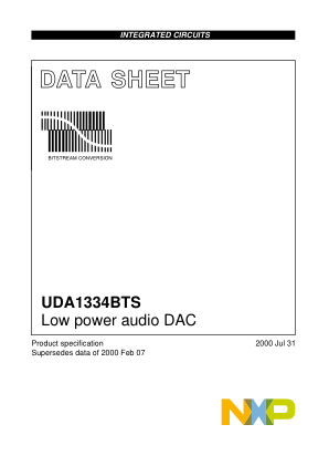UDA1334BTS 数据手册首页