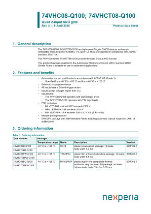 74VHC08PW-Q100118 datasheet cover page