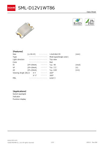 SML-D12V1W datasheet cover page