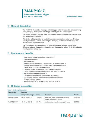 74AUP1G17GF datasheet cover page