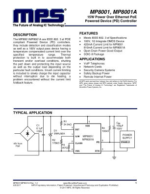 MP8001 datasheet cover page