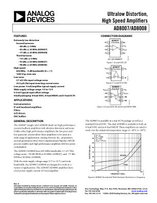 AD8007 数据手册首页