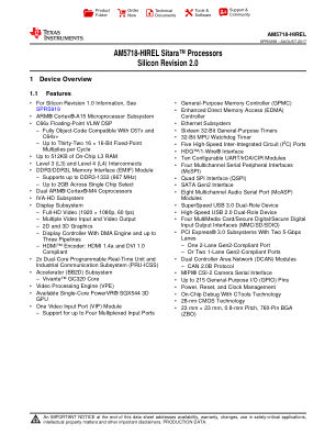 AM5718-HIREL datasheet cover page