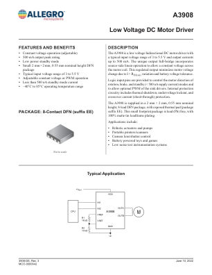 A3908 datasheet cover page