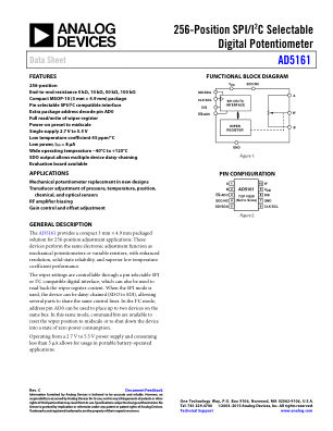 AD5161 datasheet cover page