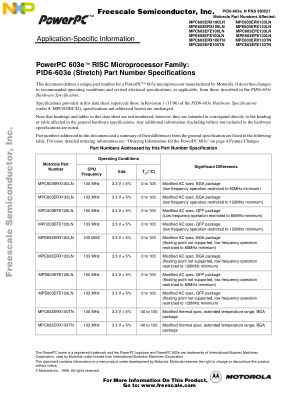 MPC603EPNSPEC datasheet cover page