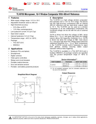 TLV6700 datasheet cover page