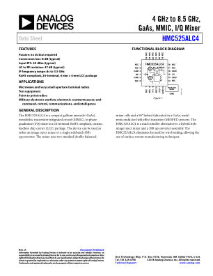 HMC525A 数据手册首页