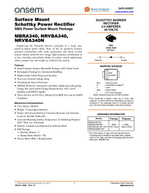 MBRA340T3 datasheet cover page
