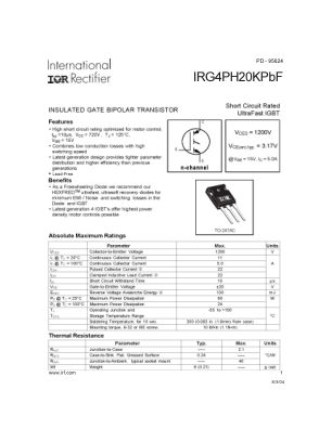 IRG4PH20K 数据手册首页