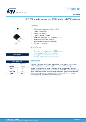 TN1605H-8B datasheet cover page