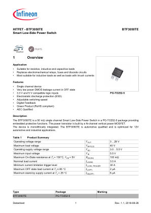 BTF3050TE datasheet cover page